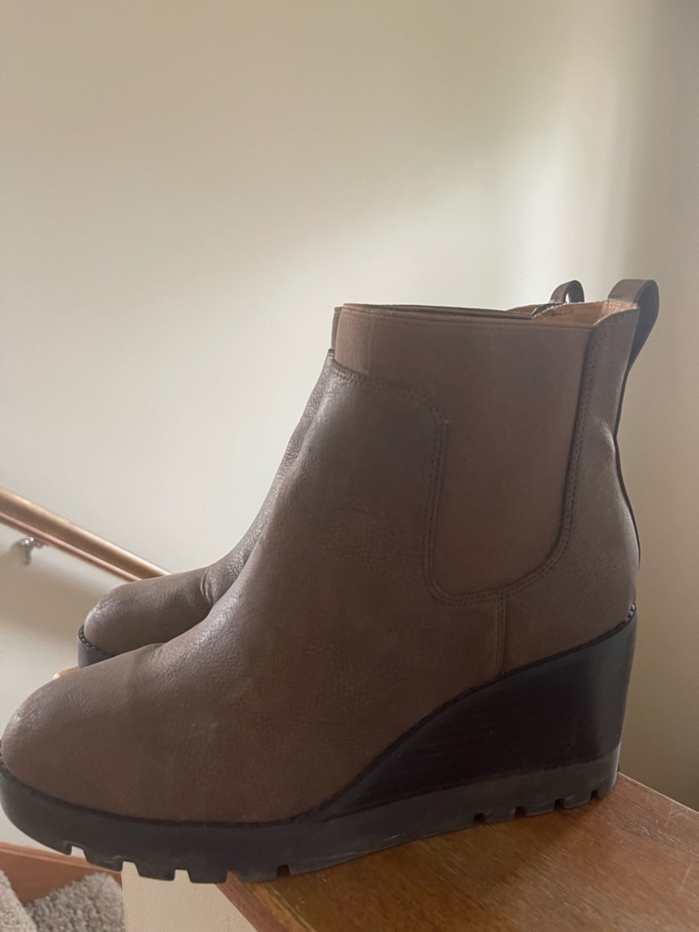 Crown Vintage Brown Wedge Chelsea Bootie